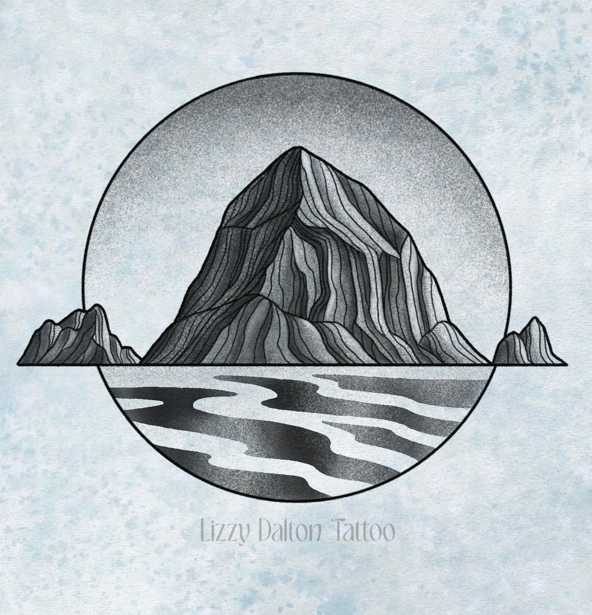 Haystack Rock Circle - Black and Gray