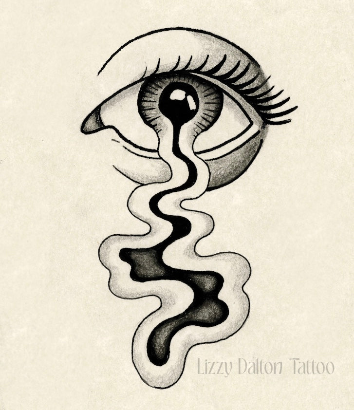 Melting Eye - Black and Gray