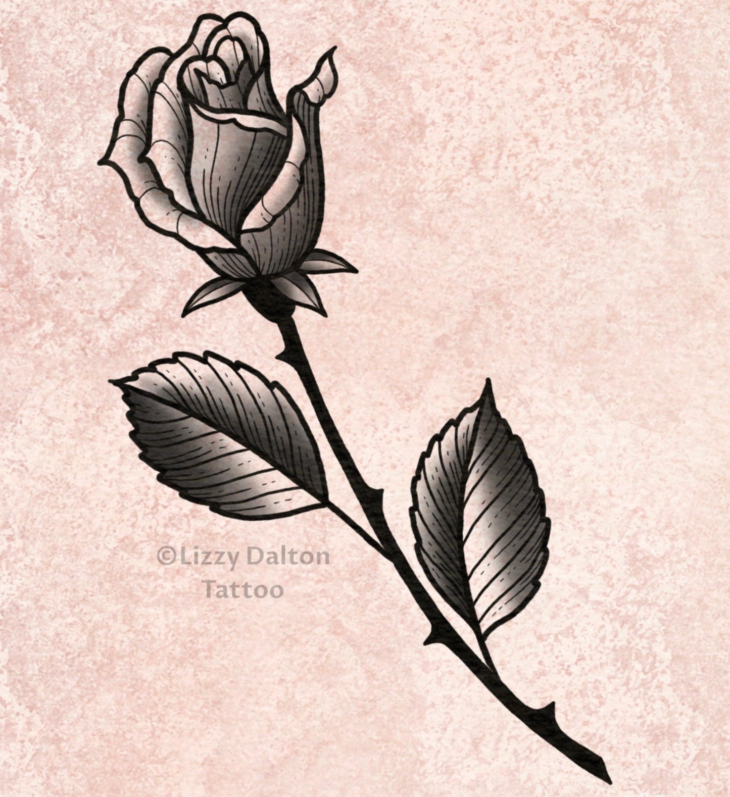 Rose 8 - Black and Grey