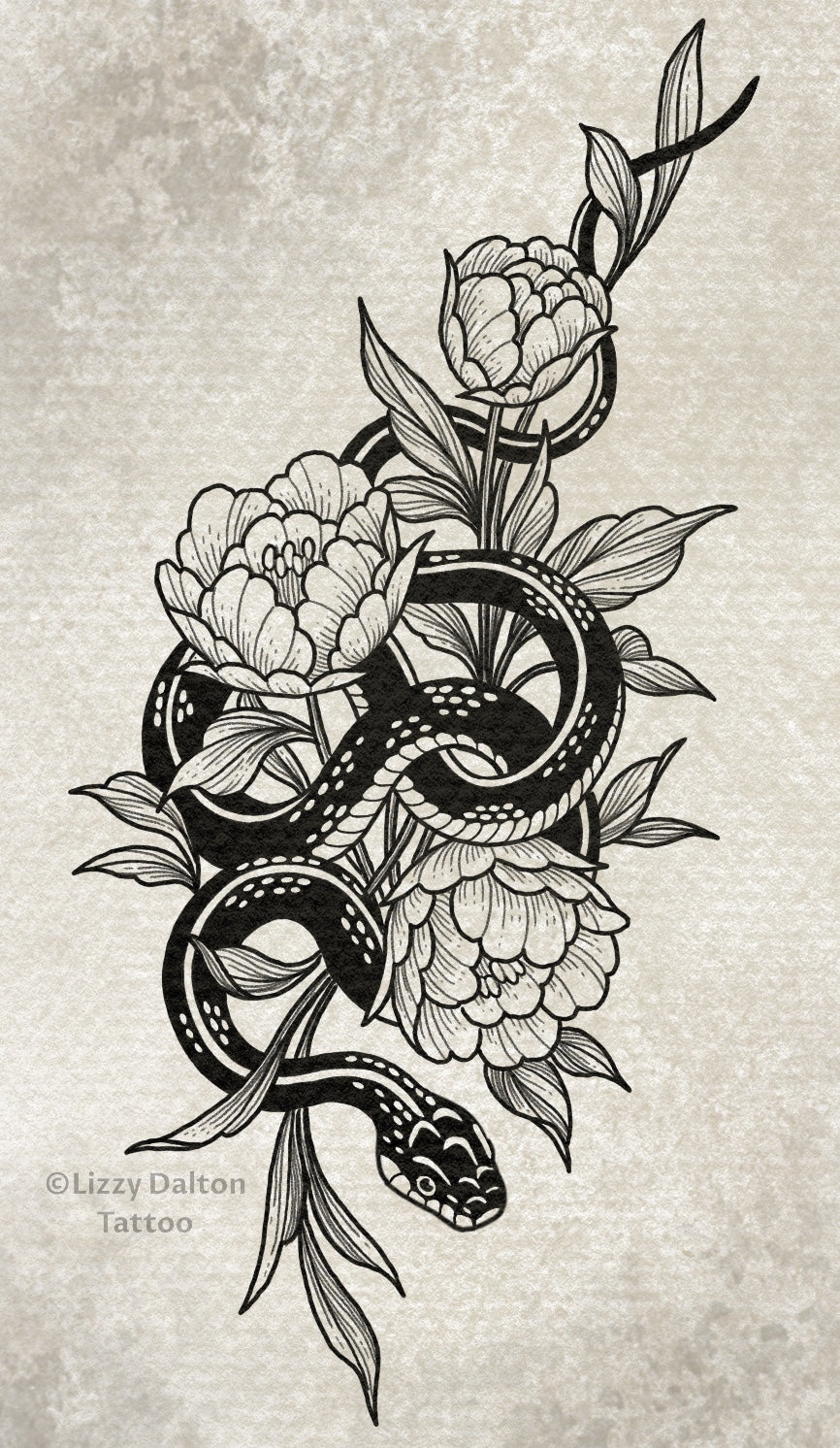 Snake and Florals