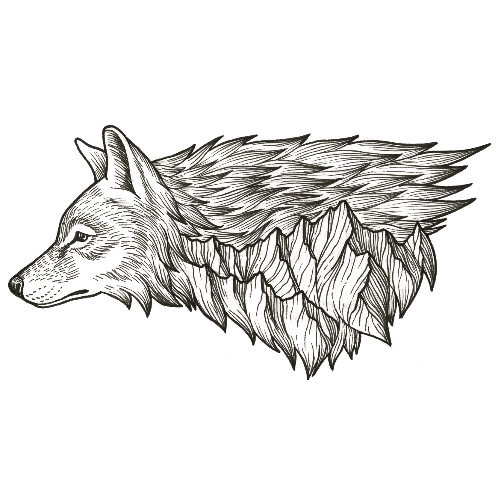 Mountain Wolf – Lizzy Dalton Tattoo